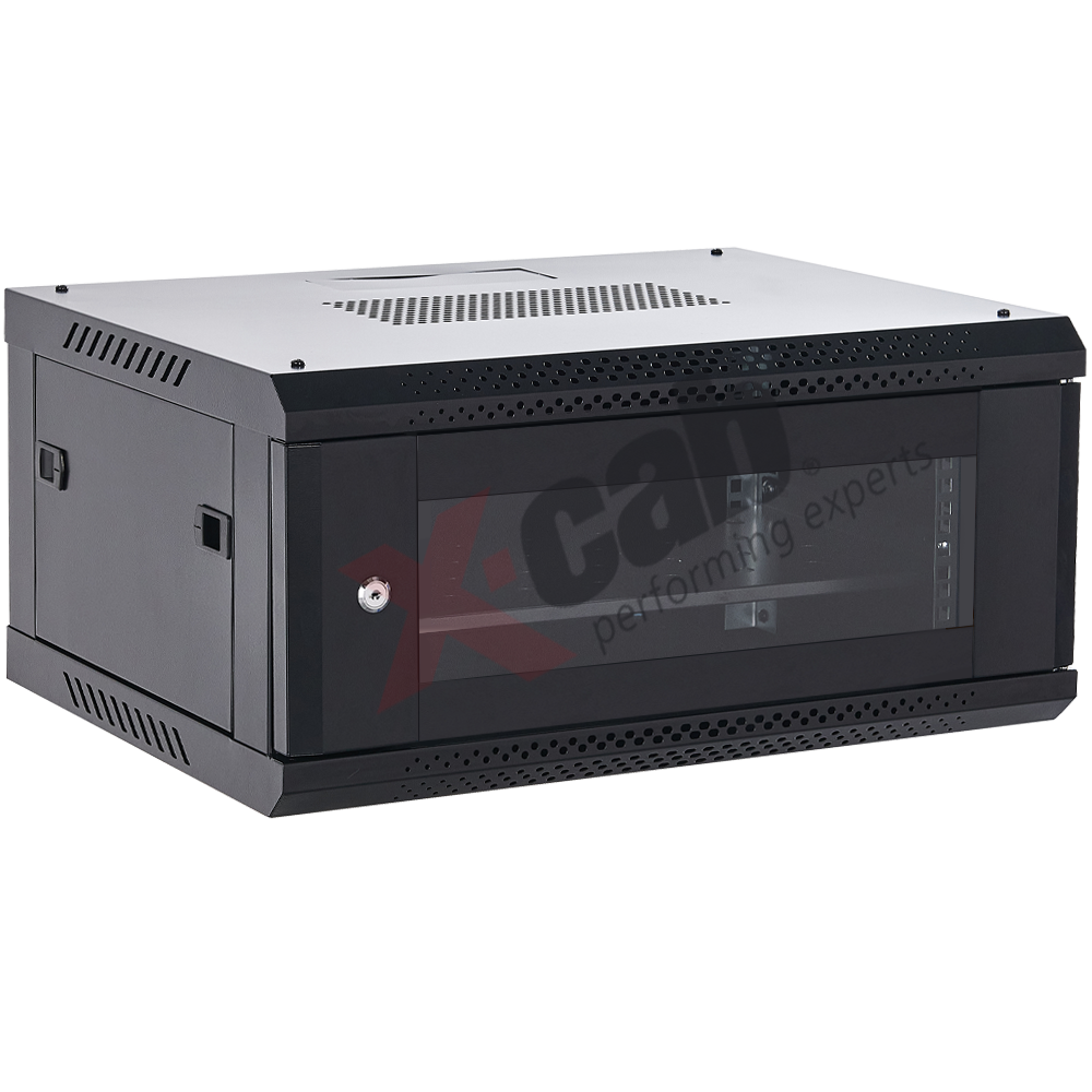 Cabinet metalic de perete 19', tip rack wallmount, 4U 600x450 mm, Xcab Negru Cabinet metalic de perete 19', tip rack wallmount, 4U 600x450 mm, Xcab Negru