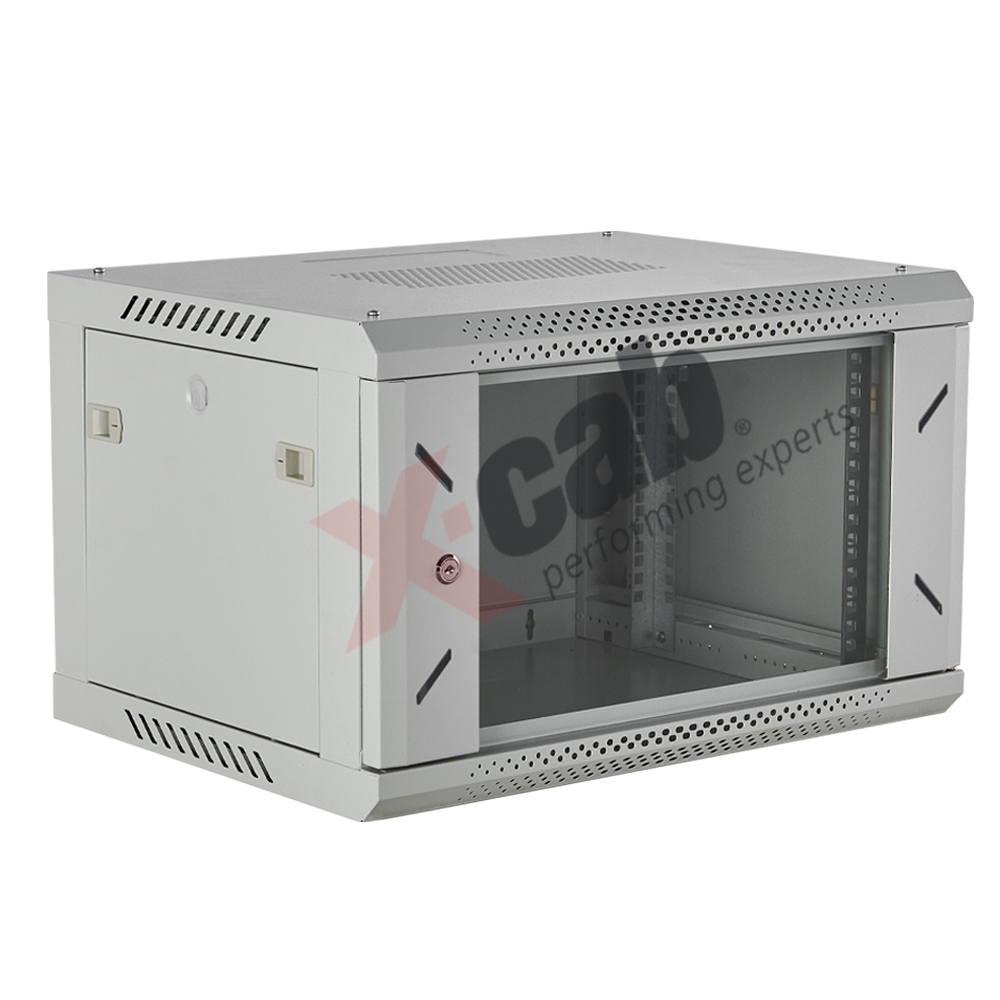 Cabinet metalic de perete 19', tip rack wallmount, 6U 600x450 mm, Xcab Gri Cabinet metalic de perete 19', tip rack wallmount, 6U 600x450 mm, Xcab Gri