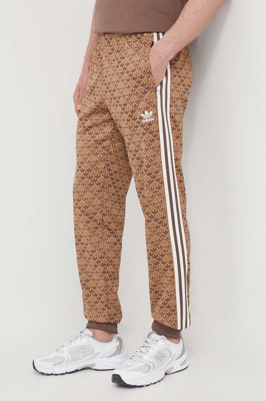 adidas Originals pantaloni de trening culoarea maro, cu imprimeu IS0257 adidas Originals pantaloni de trening culoarea maro, cu imprimeu IS0257