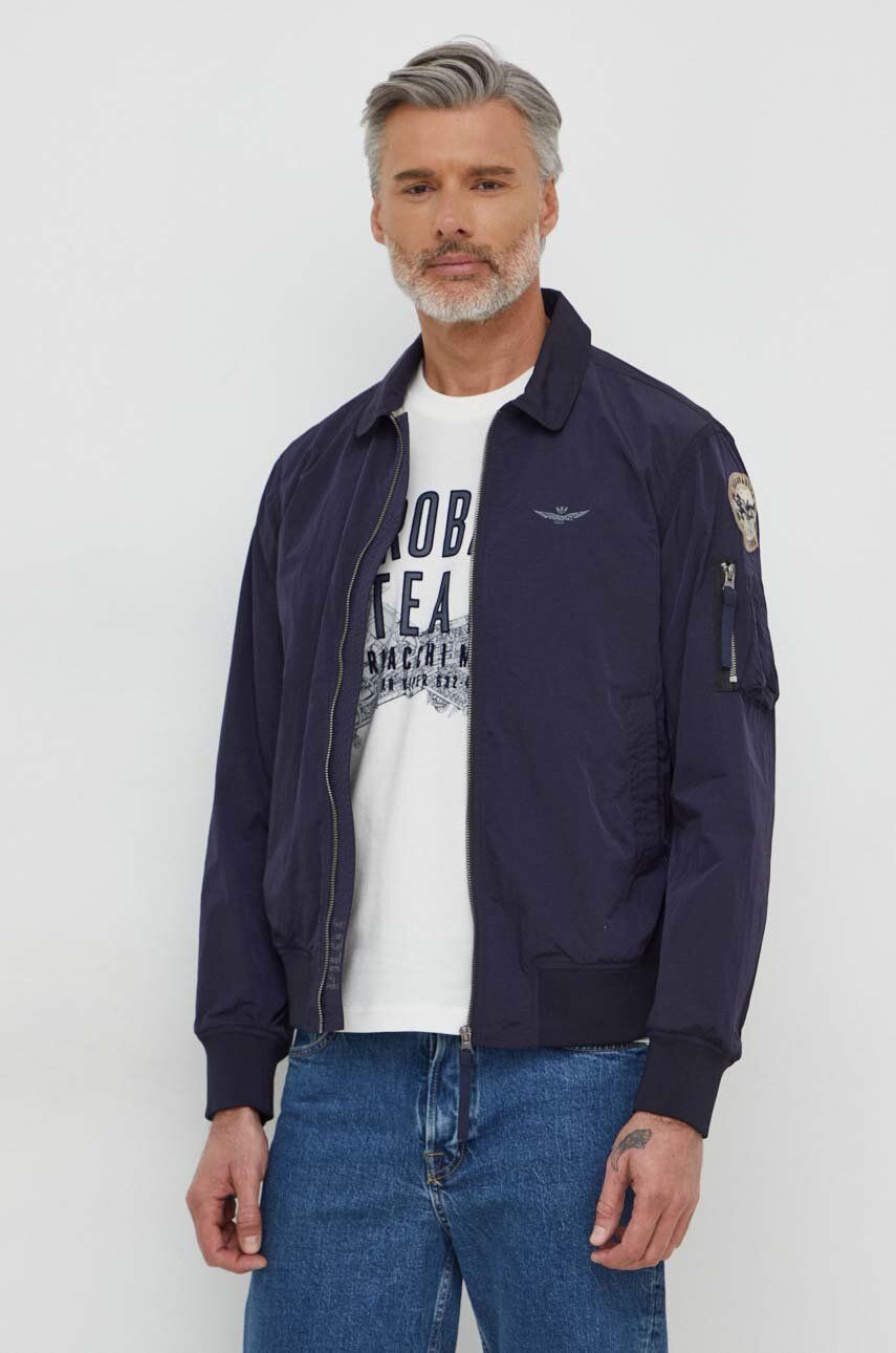 Aeronautica Militare geaca barbati, culoarea albastru marin, de tranzitie Aeronautica Militare geaca barbati, culoarea albastru marin, de tranzitie