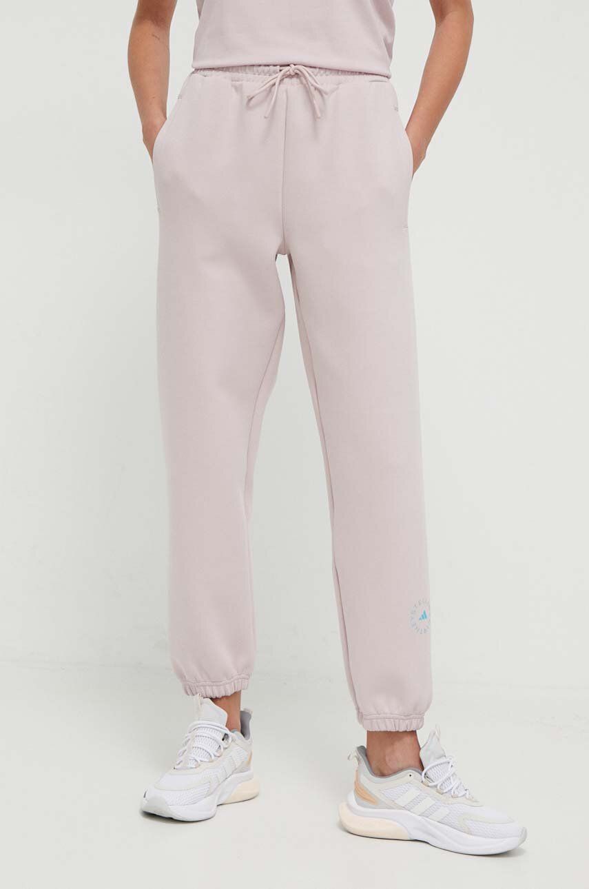 adidas by Stella McCartney pantaloni de trening culoarea roz, uni IU0862 adidas by Stella McCartney pantaloni de trening culoarea roz, uni IU0862