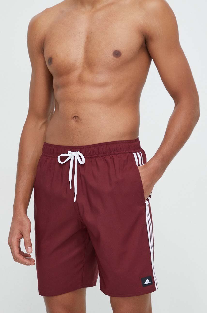 adidas Performance pantaloni scurți de baie 3Stripes CLX culoarea bordo IR9426 adidas Performance pantaloni scurți de baie 3Stripes CLX culoarea bordo IR9426