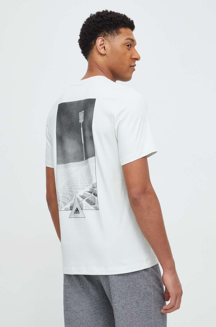 adidas tricou din bumbac TIRO bărbați, culoarea verde, cu imprimeu IN6255 adidas tricou din bumbac TIRO bărbați, culoarea verde, cu imprimeu IN6255