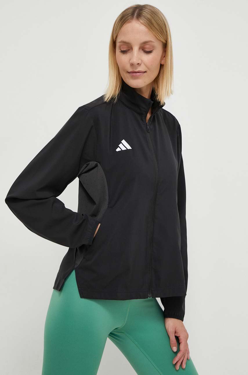 adidas Performance jachetă de alergare Adizero culoarea negru, de tranziție IT7595 adidas Performance jachetă de alergare Adizero culoarea negru, de tranziție IT7595
