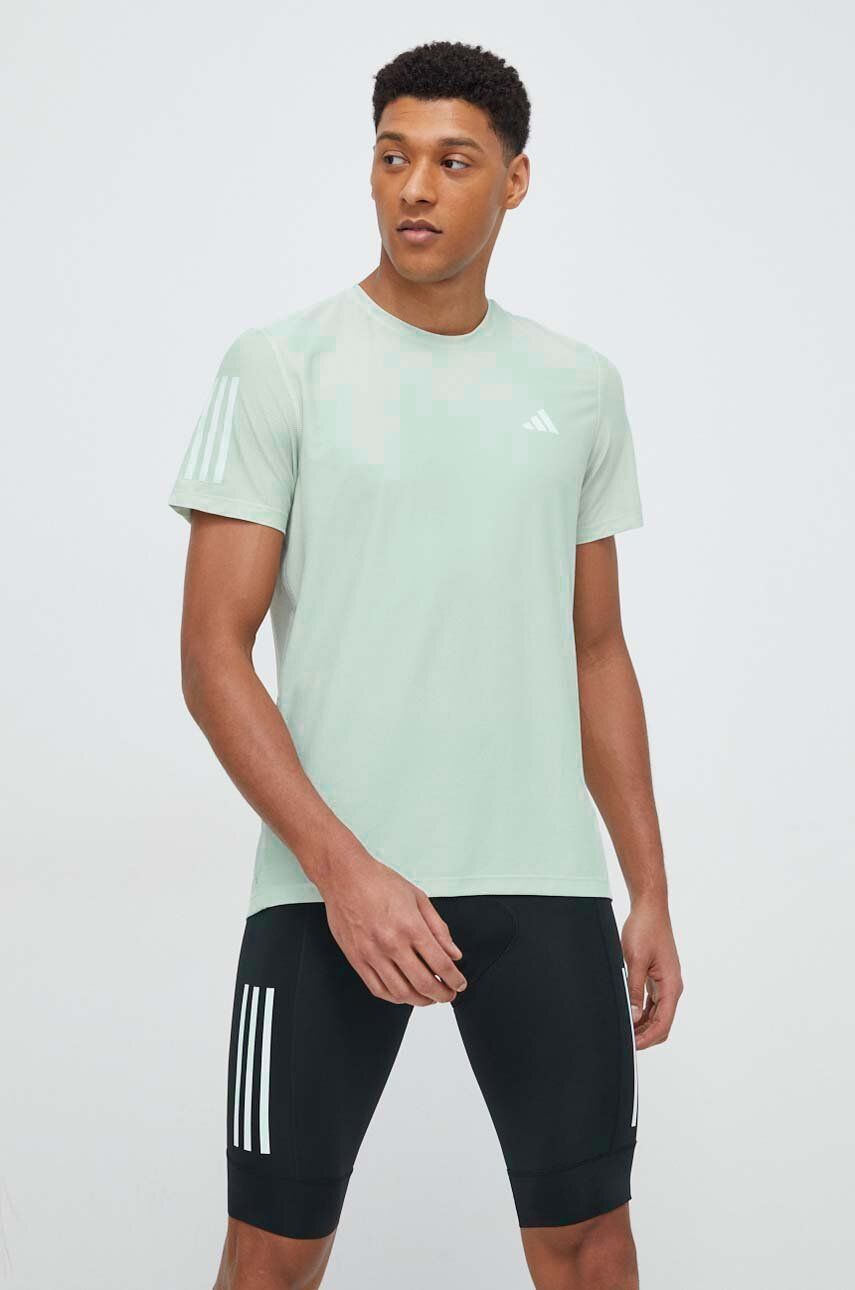adidas Performance tricou de alergare Own the Run culoarea verde, cu imprimeu IN1504 adidas Performance tricou de alergare Own the Run culoarea verde, cu imprimeu IN1504