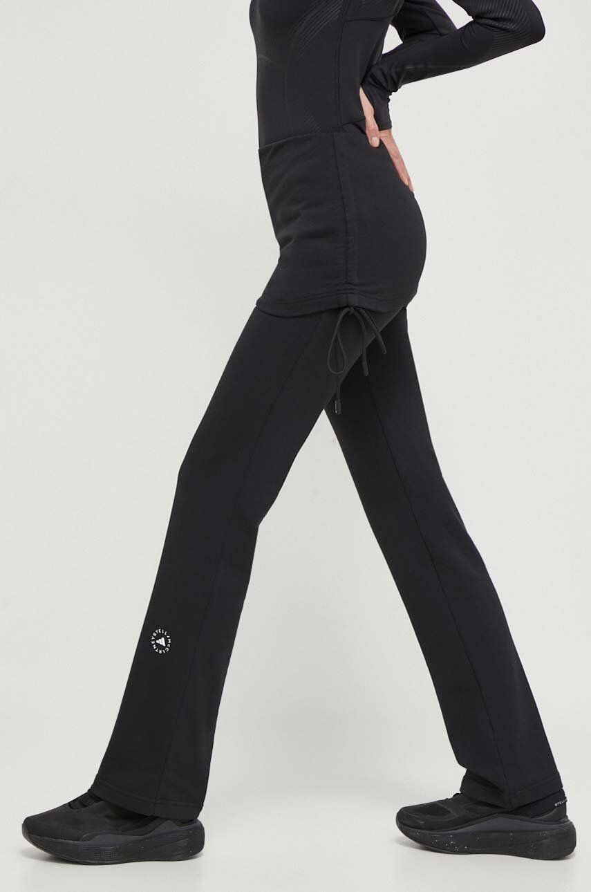 adidas by Stella McCartney pantaloni de antrenament culoarea negru, uni IN3650 adidas by Stella McCartney pantaloni de antrenament culoarea negru, uni IN3650