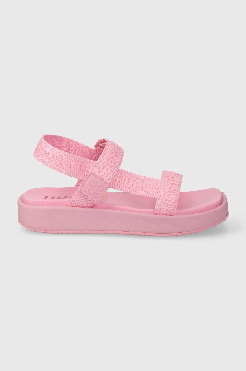 HUGO sandale Emma femei, culoarea roz, cu platforma, 50517560 HUGO sandale Emma femei, culoarea roz, cu platforma, 50517560