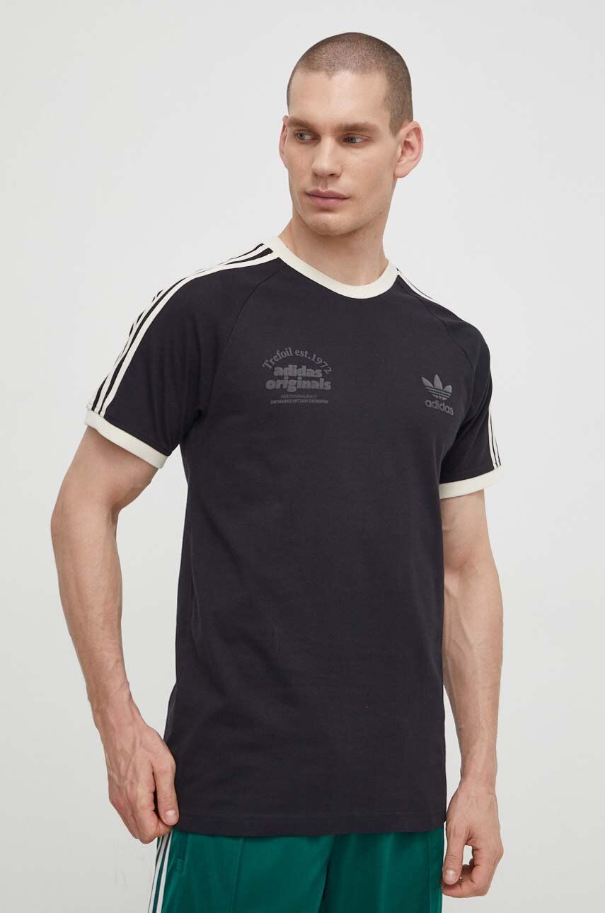adidas Originals tricou din bumbac bărbați, culoarea negru, cu imprimeu IS1413 adidas Originals tricou din bumbac bărbați, culoarea negru, cu imprimeu IS1413