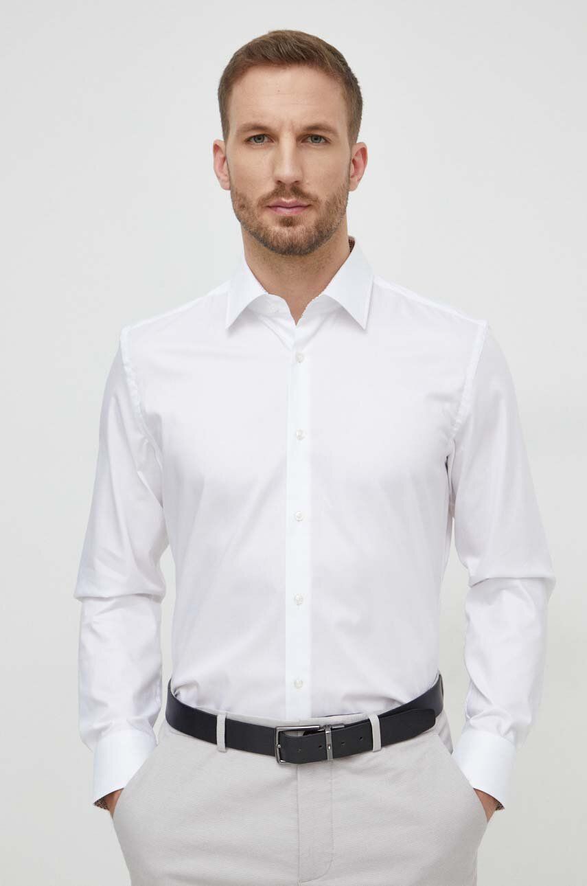 BOSS cămașă din bumbac bărbați, culoarea alb, cu guler clasic, regular 50512842 BOSS cămașă din bumbac bărbați, culoarea alb, cu guler clasic, regular 50512842