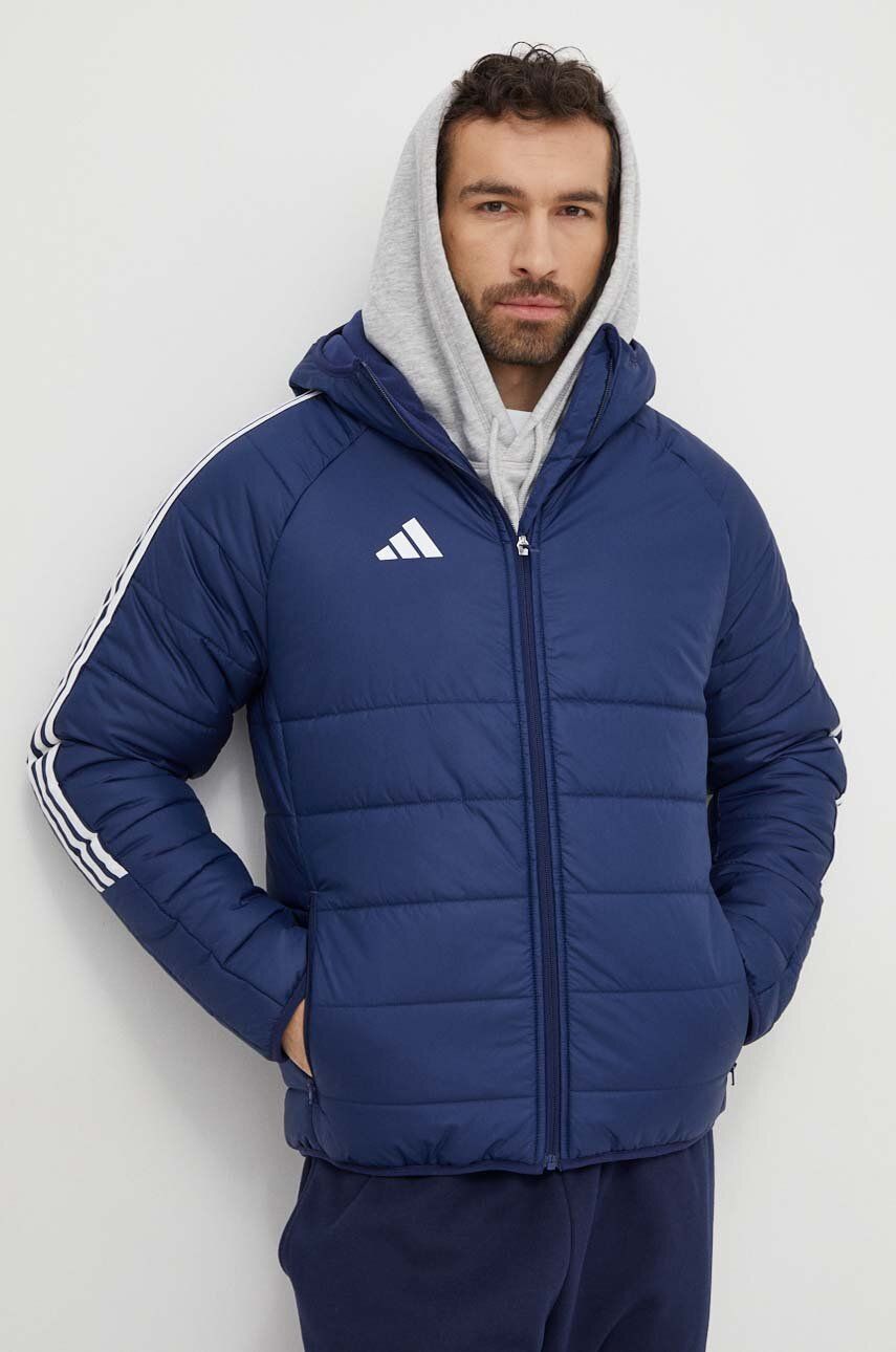 adidas Performance geacă sport Tiro 24 culoarea bleumarin, de iarnă IR9497 adidas Performance geacă sport Tiro 24 culoarea bleumarin, de iarnă IR9497