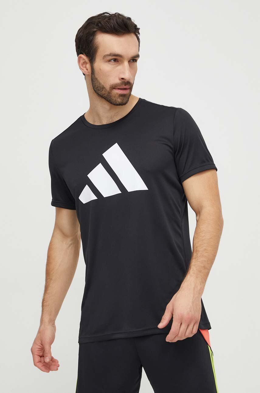 adidas Performance tricou de alergare Run It culoarea negru, cu imprimeu IL7235 adidas Performance tricou de alergare Run It culoarea negru, cu imprimeu IL7235