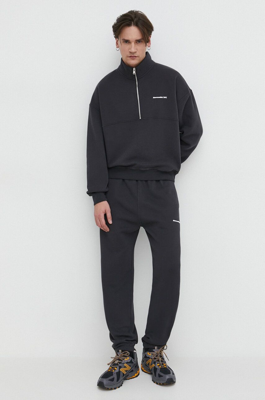 Abercrombie & Fitch pantaloni de trening culoarea negru, neted Abercrombie & Fitch pantaloni de trening culoarea negru, neted