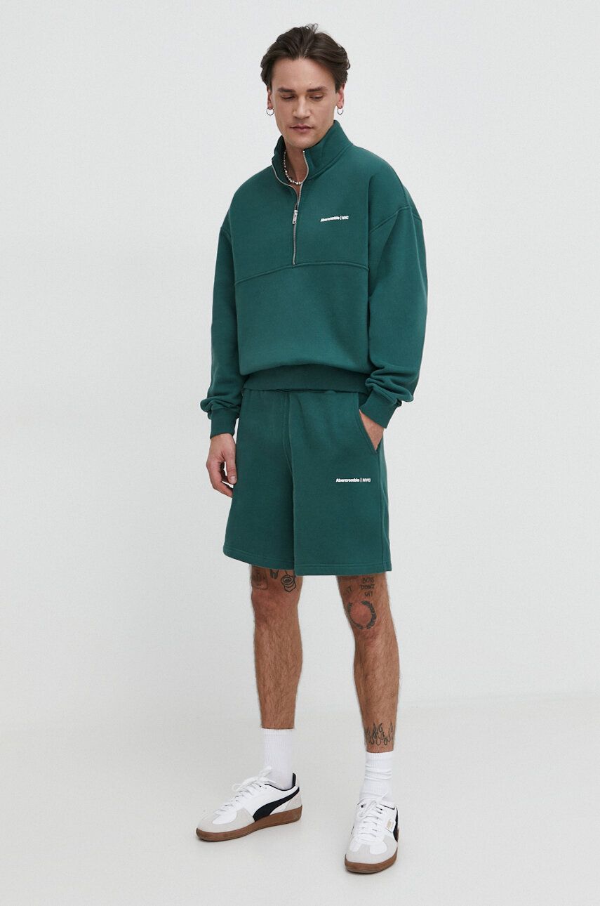 Abercrombie & Fitch pantaloni scurti barbati, culoarea verde Abercrombie & Fitch pantaloni scurti barbati, culoarea verde