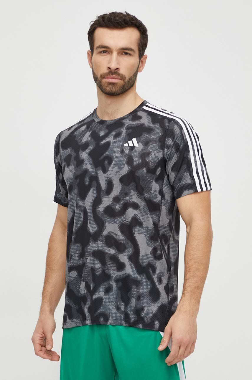 adidas Performance tricou de alergare Own the Run culoarea gri, cu imprimeu IK4979 adidas Performance tricou de alergare Own the Run culoarea gri, cu imprimeu IK4979