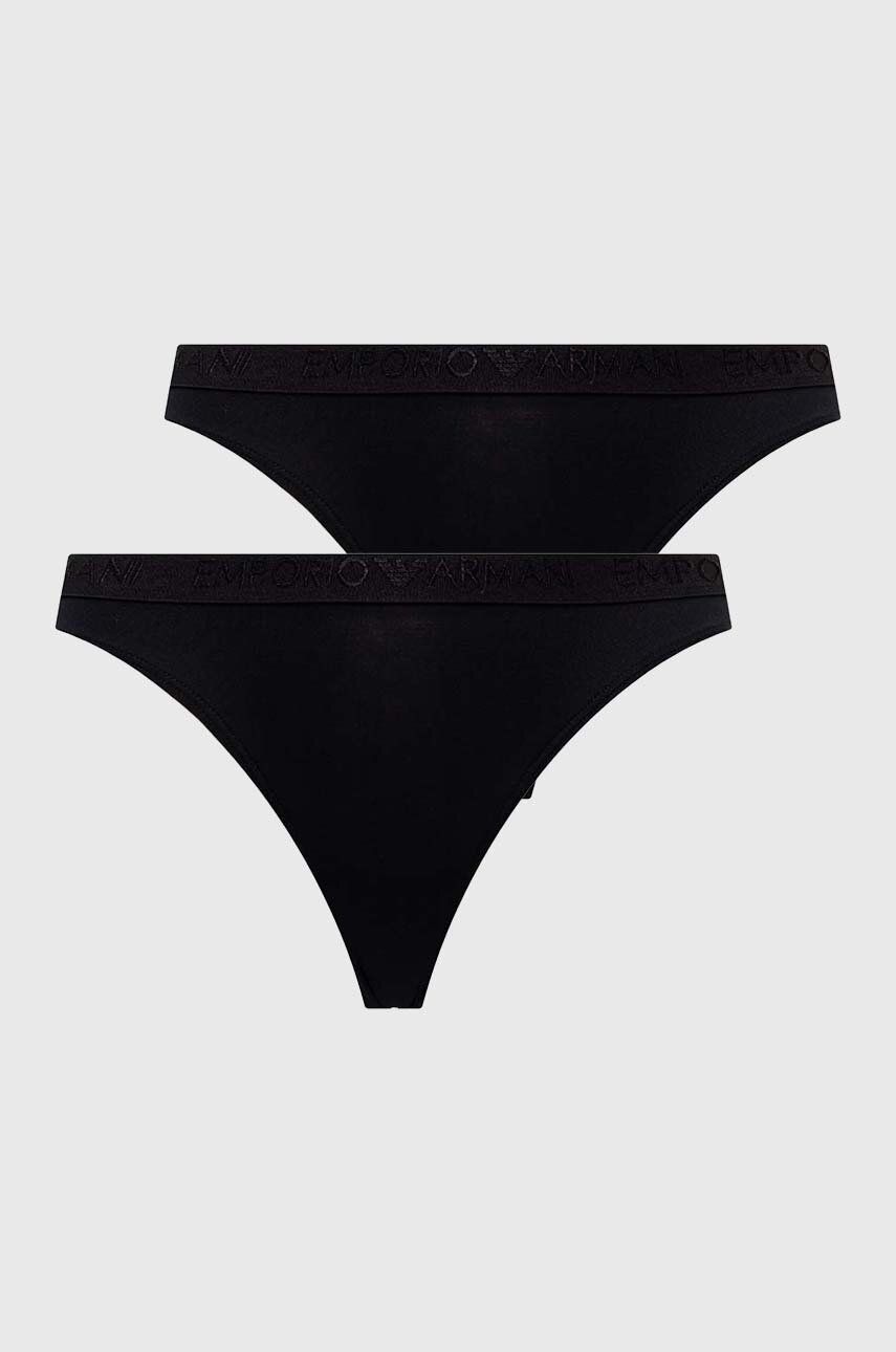 Emporio Armani Underwear chiloti brazilieni 2-pack culoarea negru Emporio Armani Underwear chiloti brazilieni 2-pack culoarea negru