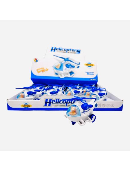Elicopter de jucarie, cu pilot ursulet, actiune manuala, 12cm, +3ani, en-gros Elicopter de jucarie, cu pilot ursulet, actiune manuala, 12cm, +3ani, en-gros