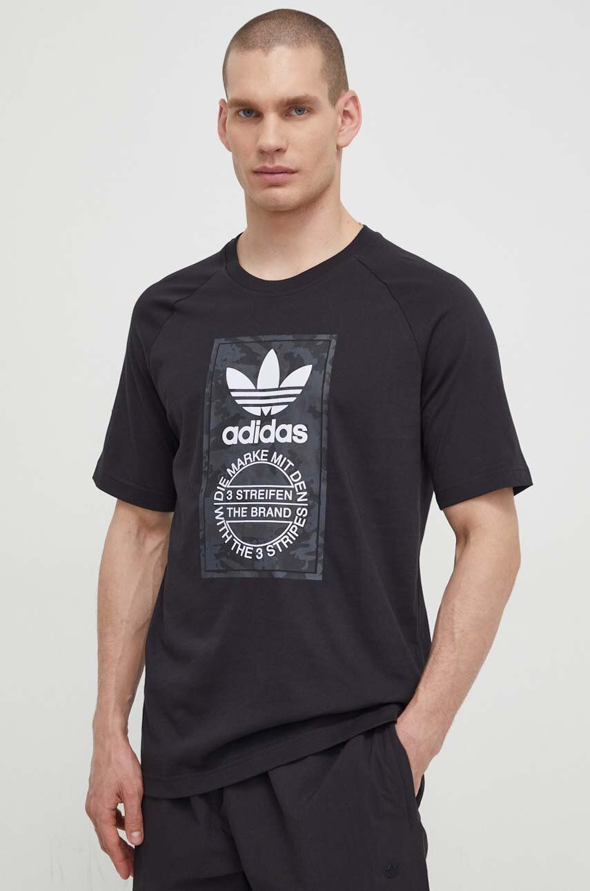 adidas Originals tricou din bumbac bărbați, culoarea negru, cu imprimeu IS0236 adidas Originals tricou din bumbac bărbați, culoarea negru, cu imprimeu IS0236