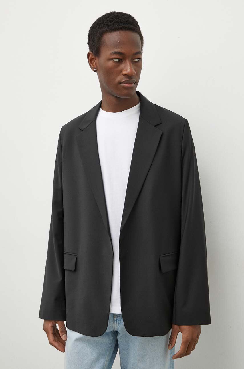 Drykorn sacou din lana culoarea negru, un singur rand de nasturi, neted Drykorn sacou din lana culoarea negru, un singur rand de nasturi, neted