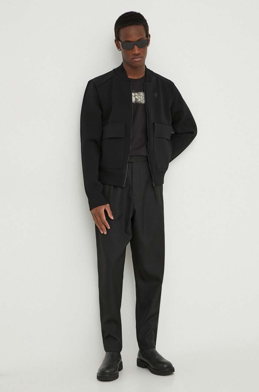 G-Star Raw geaca bomber barbati, culoarea negru, de tranzitie G-Star Raw geaca bomber barbati, culoarea negru, de tranzitie
