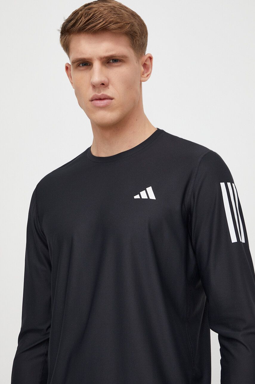 adidas Performance longsleeve pentru alergare Own the Run culoarea negru, cu imprimeu IN1486 adidas Performance longsleeve pentru alergare Own the Run culoarea negru, cu imprimeu IN1486