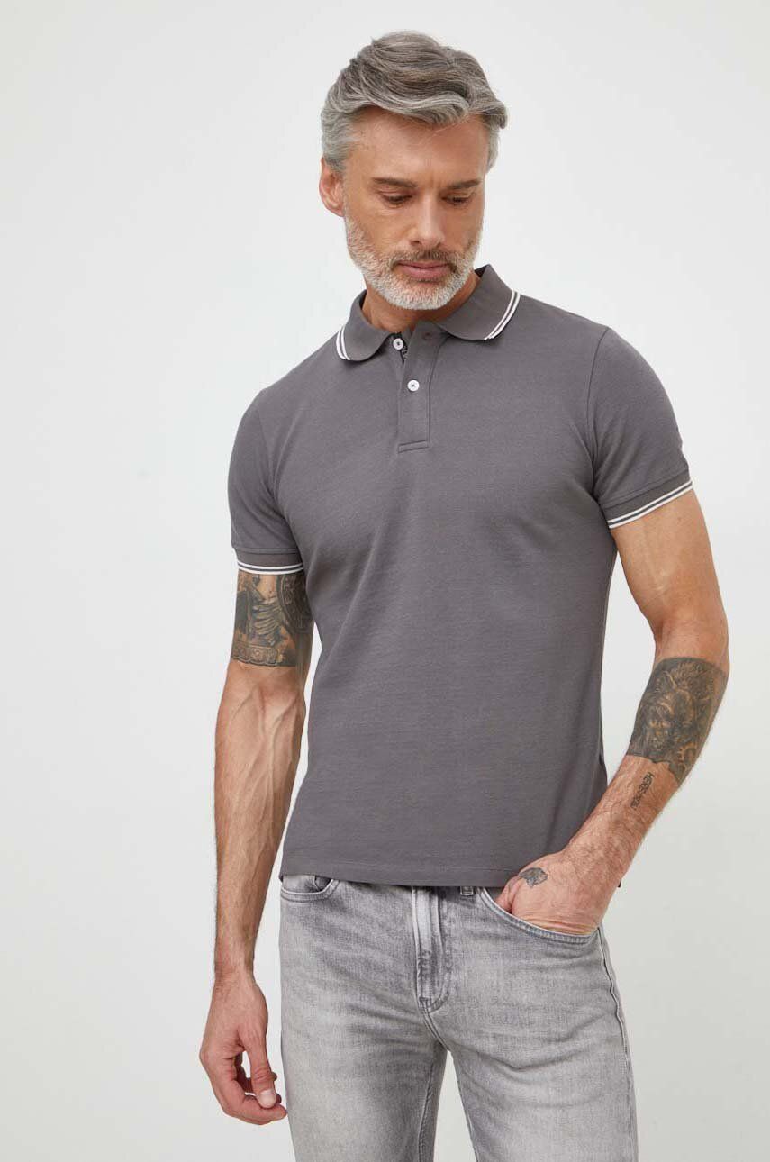 Geox tricou polo M4510R-T3088 M POLO barbati, culoarea gri, neted Geox tricou polo M4510R-T3088 M POLO barbati, culoarea gri, neted