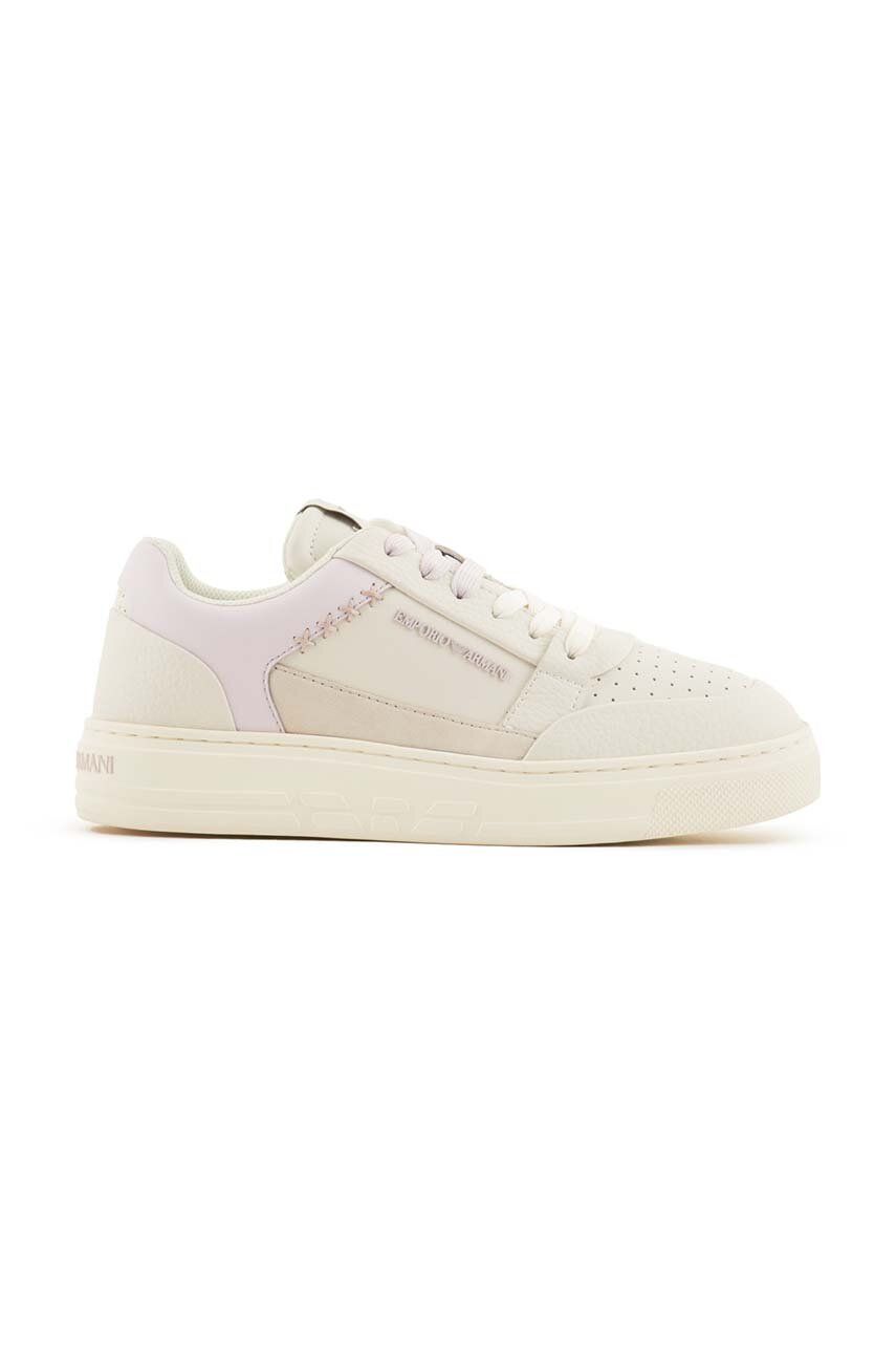 Emporio Armani sneakers din piele culoarea bej, X3X211 XR101 C657 Emporio Armani sneakers din piele culoarea bej, X3X211 XR101 C657