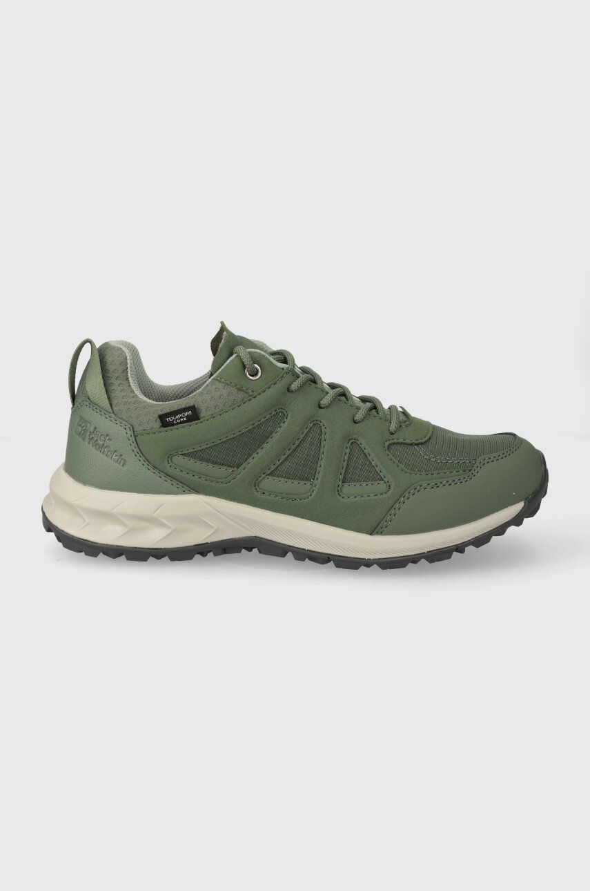 Jack Wolfskin pantofi Woodland 2 Texapore Low femei, culoarea verde Jack Wolfskin pantofi Woodland 2 Texapore Low femei, culoarea verde