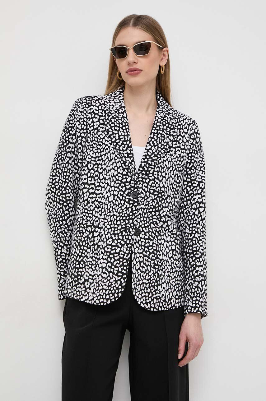 MICHAEL Michael Kors sacou culoarea negru, un singur rand de nasturi, modelator MICHAEL Michael Kors sacou culoarea negru, un singur rand de nasturi, modelator