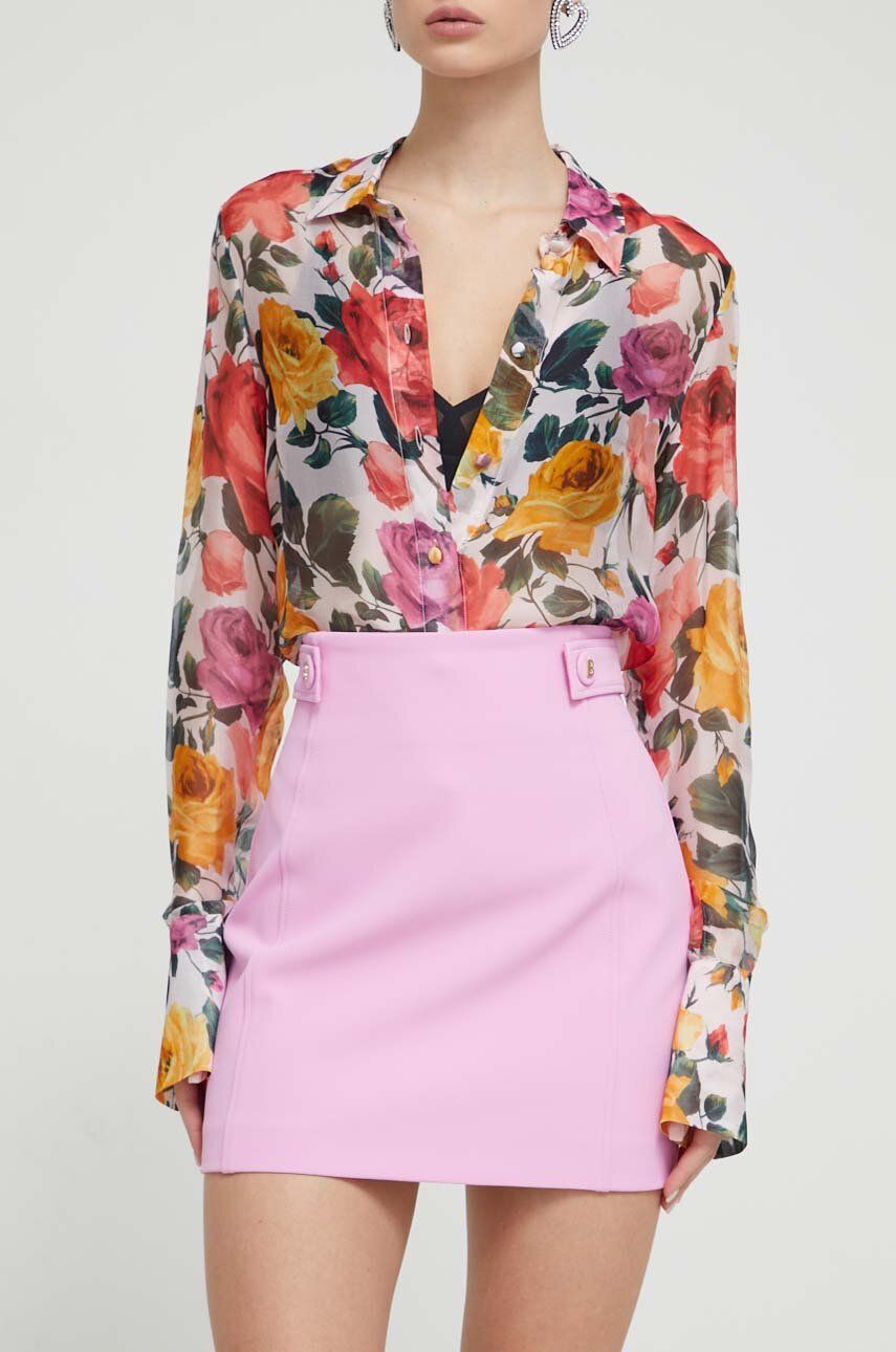 Blugirl Blumarine fustă culoarea roz, mini, creion RA4132.T3191 Blugirl Blumarine fustă culoarea roz, mini, creion RA4132.T3191