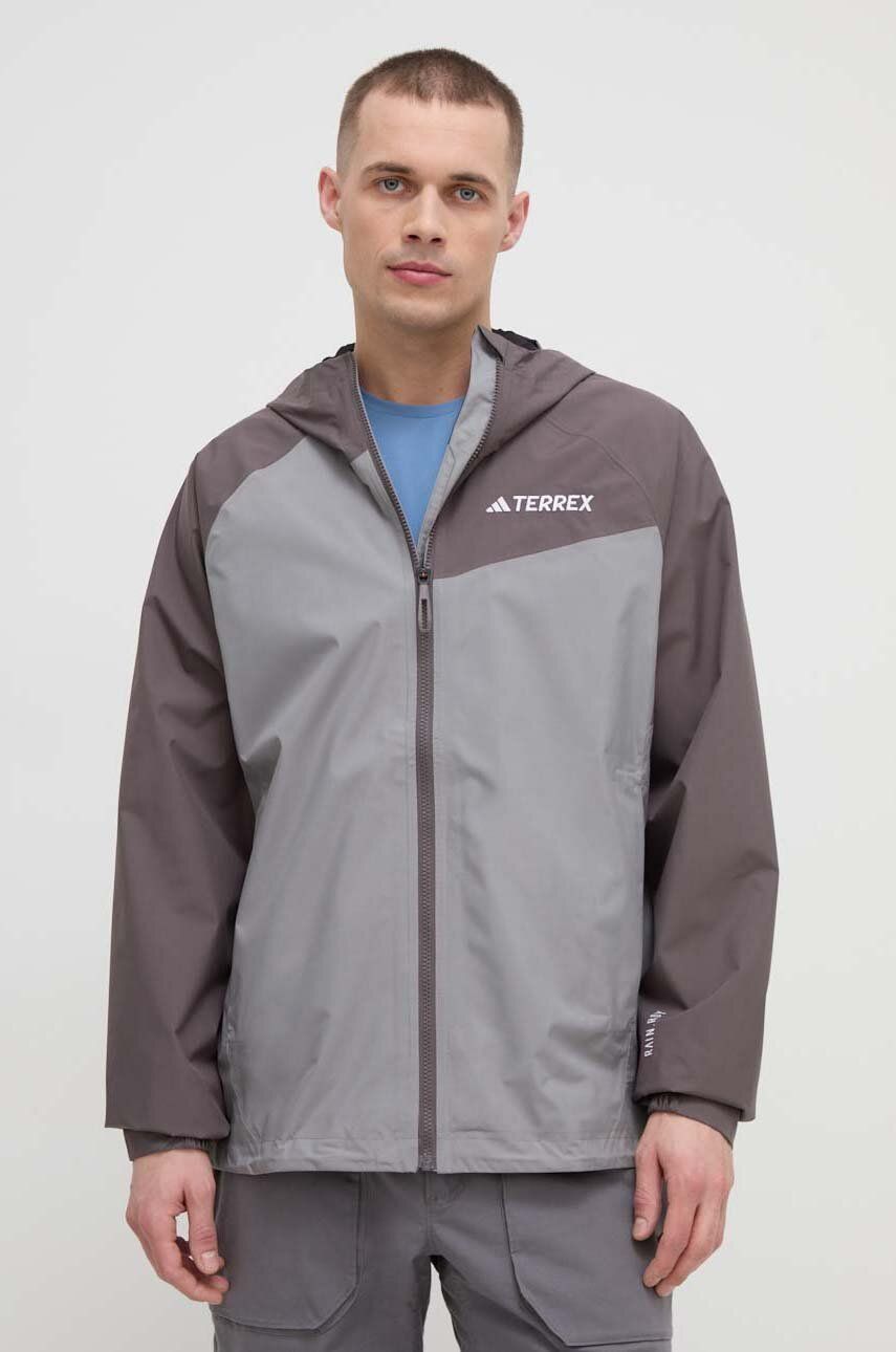 adidas TERREX geacă de ploaie TERREX Multi bărbați, culoarea gri IP1430 adidas TERREX geacă de ploaie TERREX Multi bărbați, culoarea gri IP1430