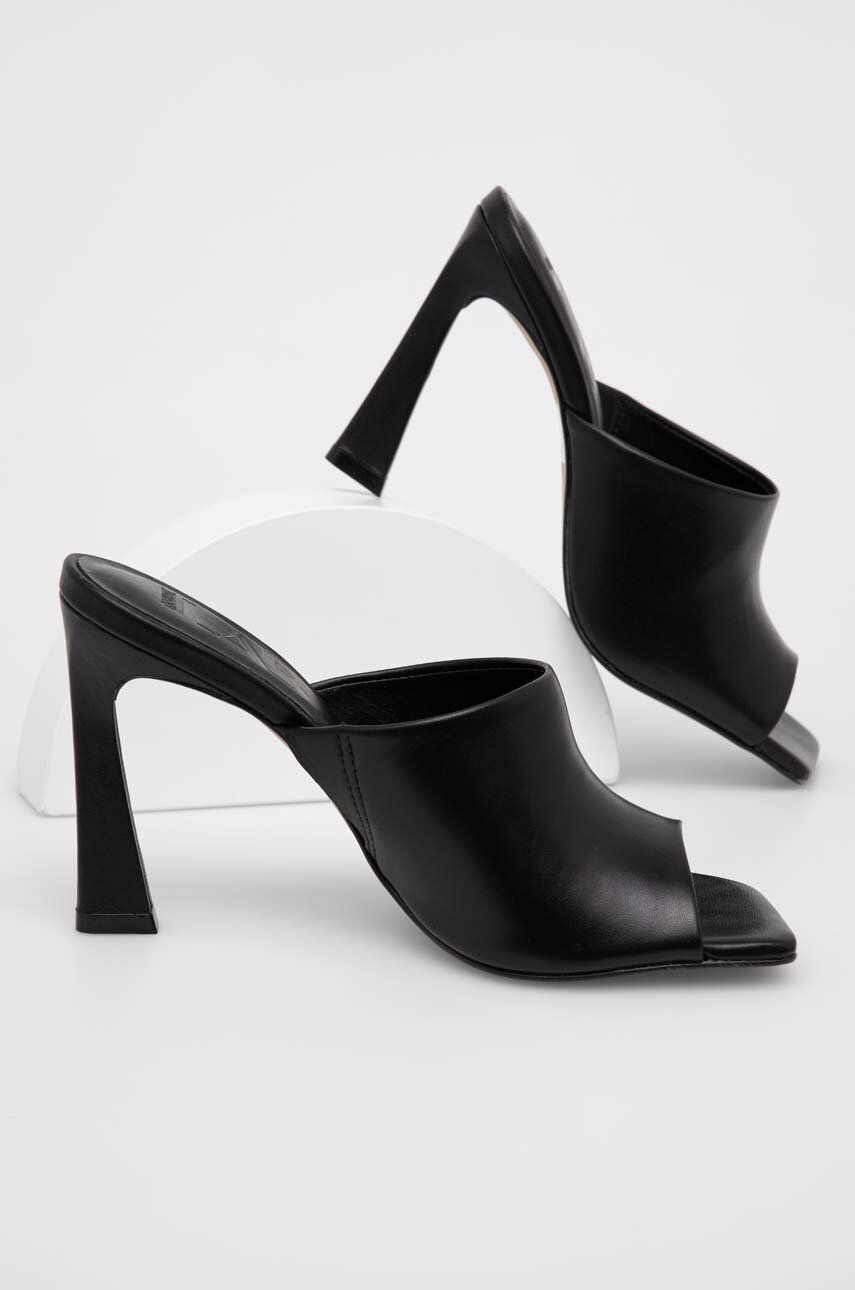 Answear Lab slapi de piele femei, culoarea negru, cu toc cui Answear Lab slapi de piele femei, culoarea negru, cu toc cui