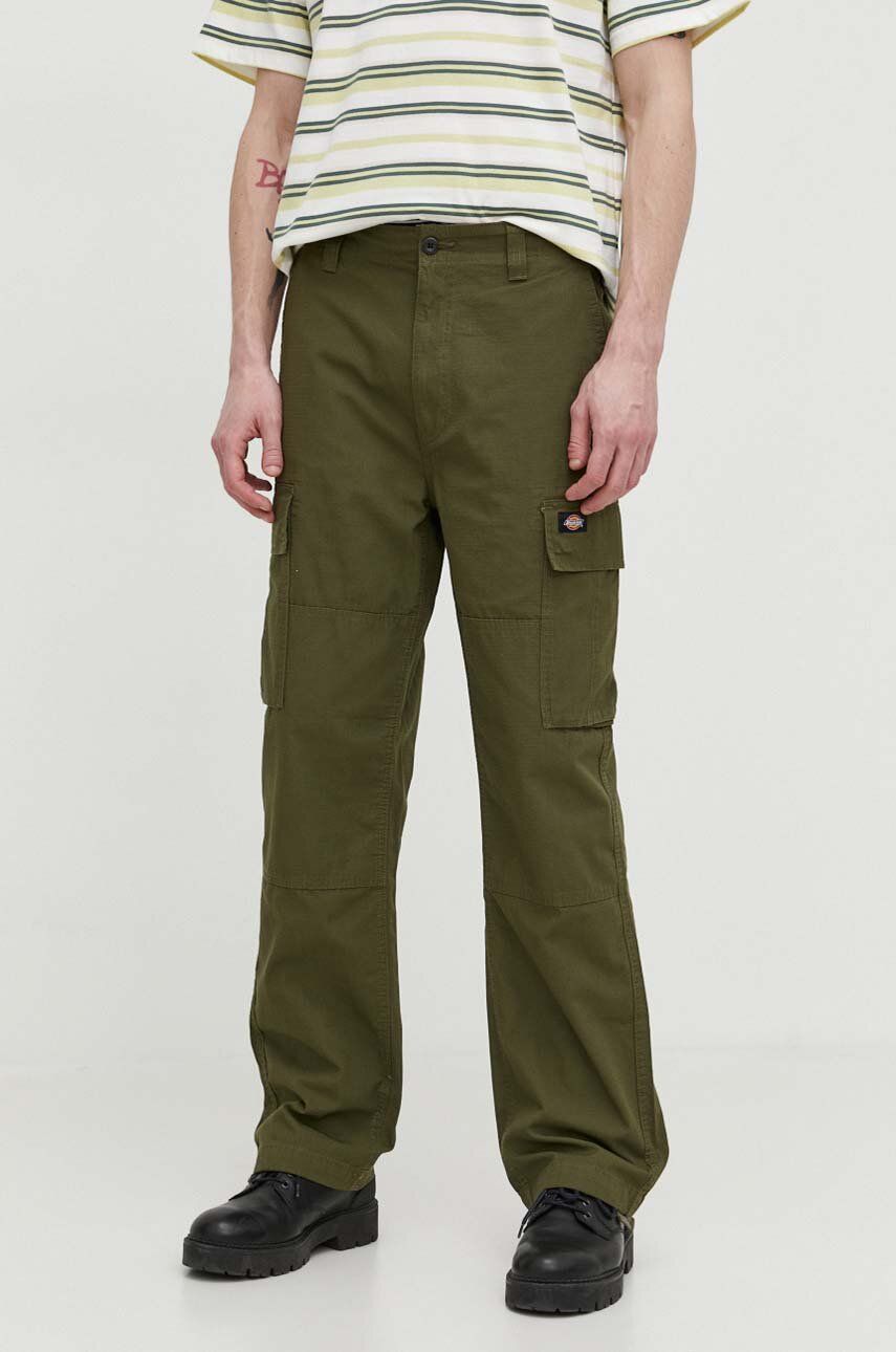 Dickies pantaloni de bumbac EAGLE BEND culoarea verde, cu fason cargo, DK0A4X9X Dickies pantaloni de bumbac EAGLE BEND culoarea verde, cu fason cargo, DK0A4X9X