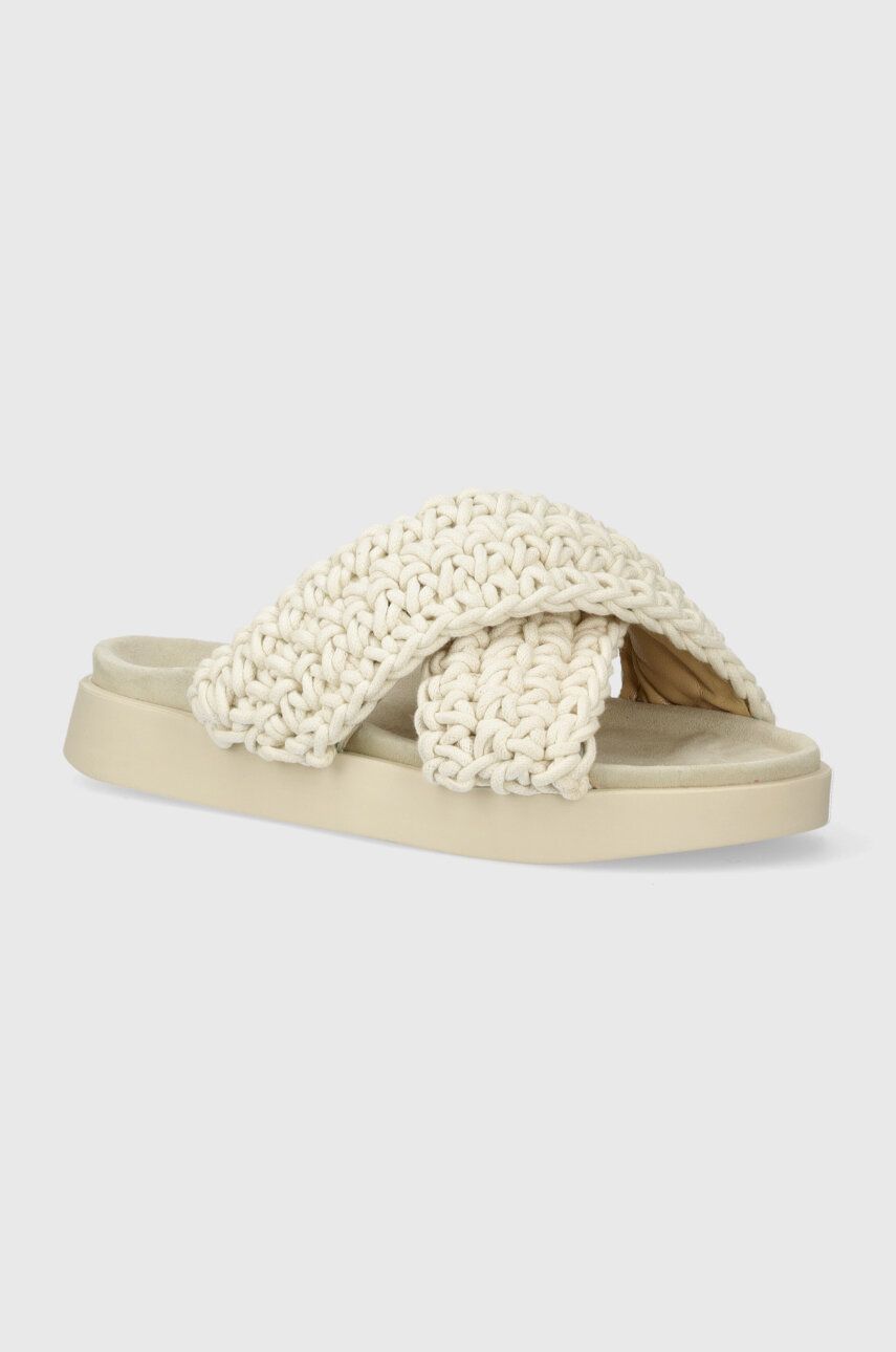 Inuikii papuci Woven femei, culoarea alb, cu platformă 70104-105 Inuikii papuci Woven femei, culoarea alb, cu platformă 70104-105