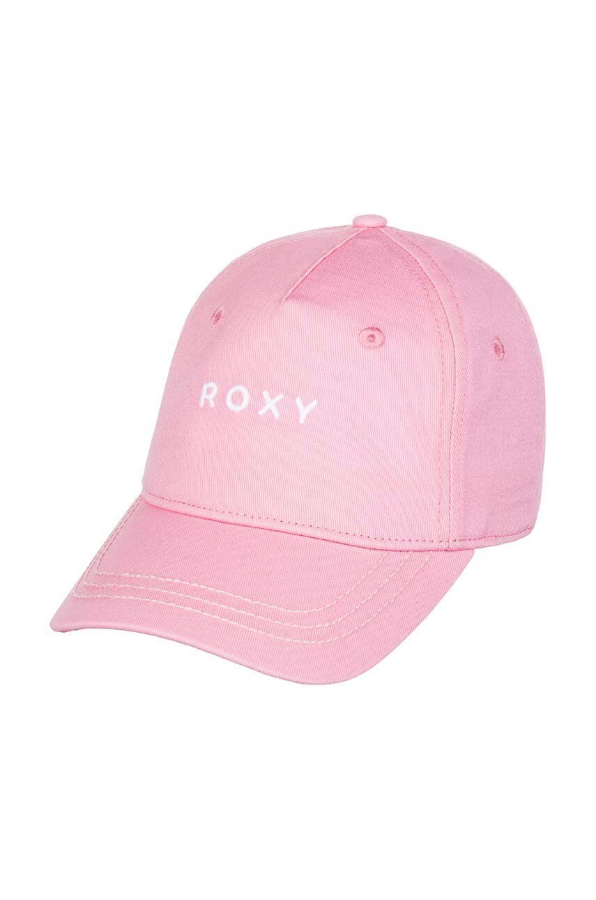 Roxy șapcă din bumbac pentru copii DEARELIEVER T culoarea roz, neted Roxy șapcă din bumbac pentru copii DEARELIEVER T culoarea roz, neted