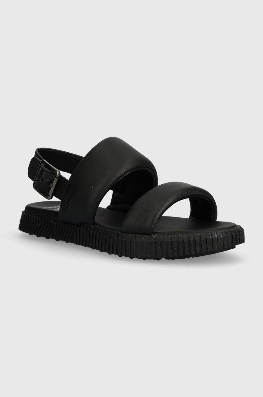Sorel sandale de piele ONA STREETWORKS GO-TO FL femei, culoarea negru, 2070231010 Sorel sandale de piele ONA STREETWORKS GO-TO FL femei, culoarea negru, 2070231010