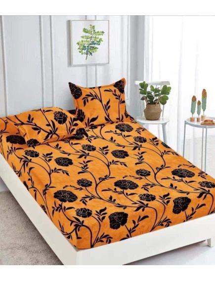 Husa Cocolino cu Elastic En-Gros, 3 Piese, pentru Pat Dublu, 180 x 200 cm, Portocaliu Husa Cocolino cu Elastic En-Gros, 3 Piese, pentru Pat Dublu, 180 x 200 cm, Portocaliu
