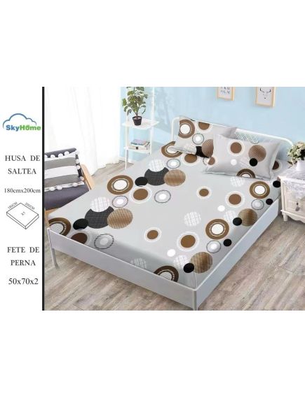 Husa Finet cu Elastic En-Gros, pentru Pat Dublu, 180 x 200 cm, 2 Fete de Perna, Gri Deschis Husa Finet cu Elastic En-Gros, pentru Pat Dublu, 180 x 200 cm, 2 Fete de Perna, Gri Deschis
