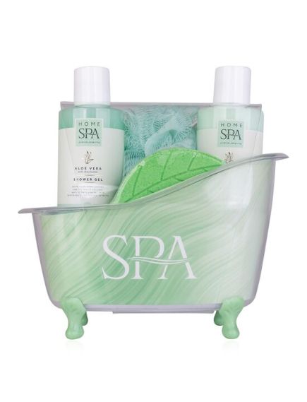 Set 4 produse de baie cu extract de aloe si unt de karite Home Spa, Accentra 6059235, 340 ml Engros Set 4 produse de baie cu extract de aloe si unt de karite Home Spa, Accentra 6059235, 340 ml Engros