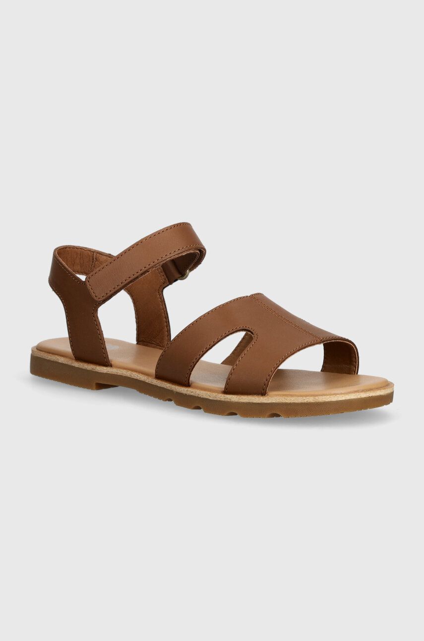 Sorel sandale de piele ELLA III ANKLE STRAP femei, culoarea maro, 2076821242 Sorel sandale de piele ELLA III ANKLE STRAP femei, culoarea maro, 2076821242