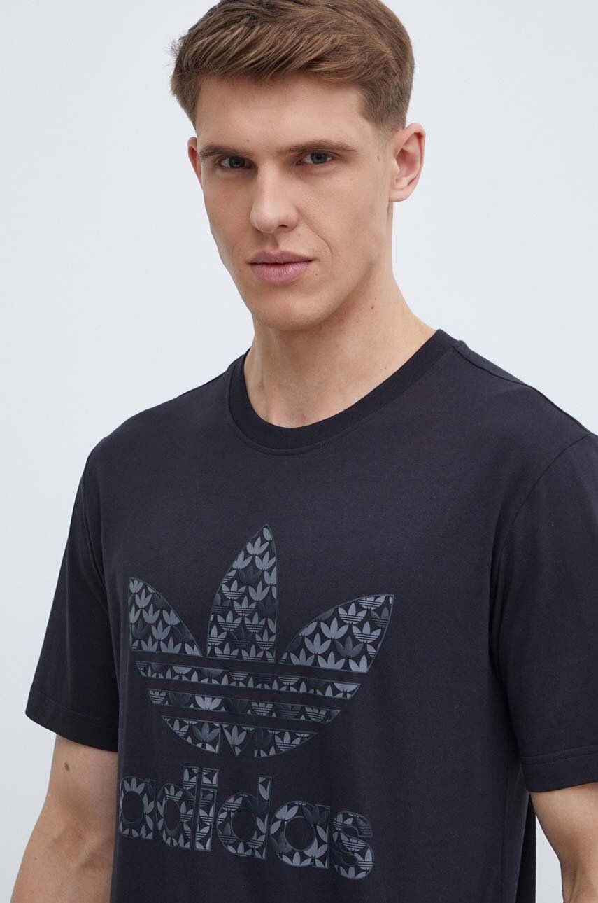 adidas Originals tricou din bumbac bărbați, culoarea negru, cu imprimeu IS0176 adidas Originals tricou din bumbac bărbați, culoarea negru, cu imprimeu IS0176