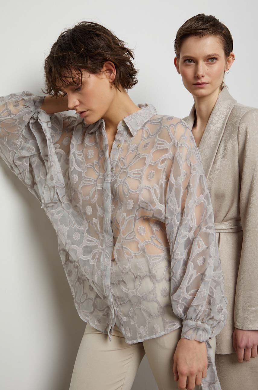 Answear Lab camasa femei, culoarea alb, cu guler clasic, relaxed Answear Lab camasa femei, culoarea alb, cu guler clasic, relaxed