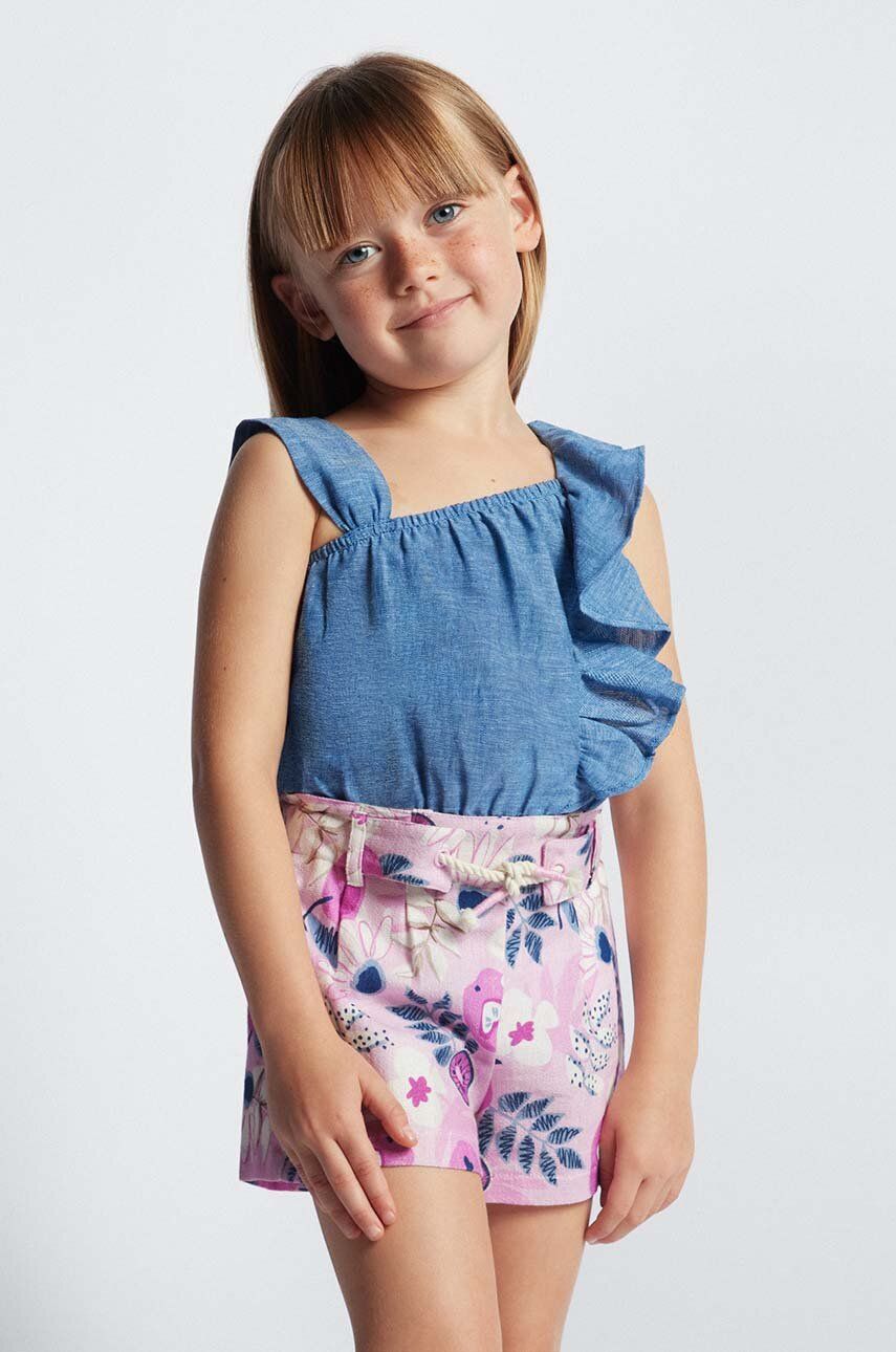 Mayoral pantaloni scurți din bumbac pentru copii culoarea violet, modelator, talie reglabila Mayoral pantaloni scurți din bumbac pentru copii culoarea violet, modelator, talie reglabila