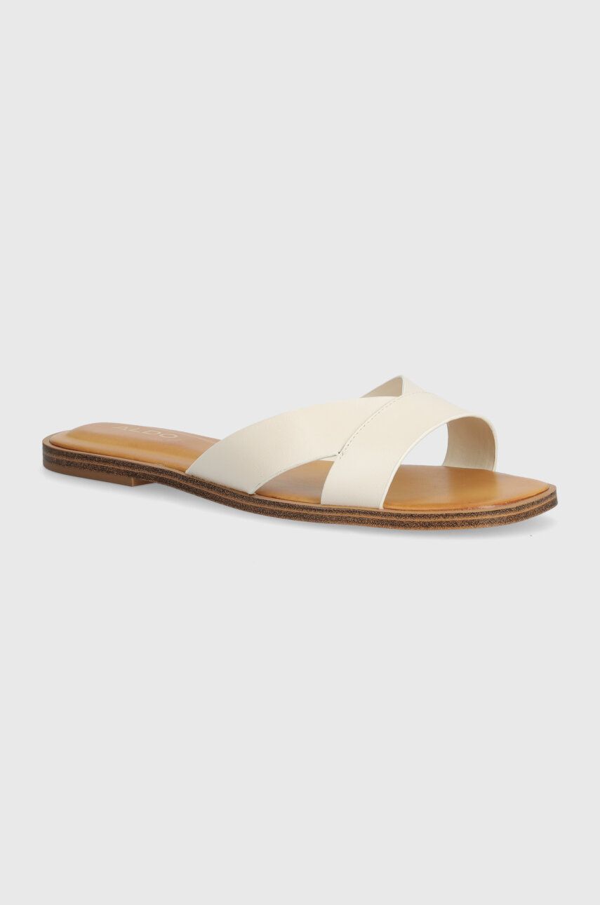 Aldo slapi de piele Caria femei, culoarea bej, 13773233.Caria Aldo slapi de piele Caria femei, culoarea bej, 13773233.Caria