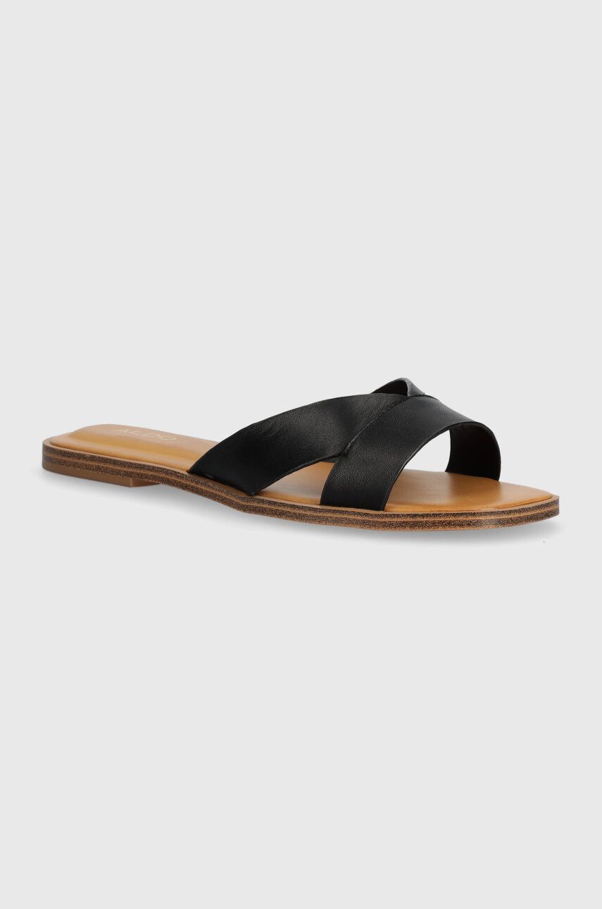 Aldo slapi de piele Caria femei, culoarea negru, 13773234.Caria Aldo slapi de piele Caria femei, culoarea negru, 13773234.Caria