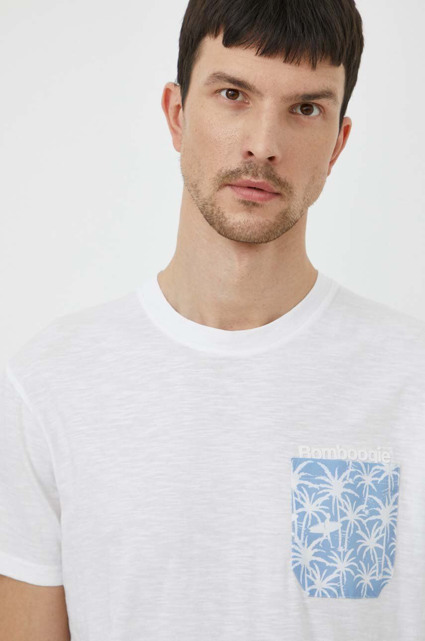Bomboogie tricou din bumbac barbati, culoarea alb, cu imprimeu Bomboogie tricou din bumbac barbati, culoarea alb, cu imprimeu