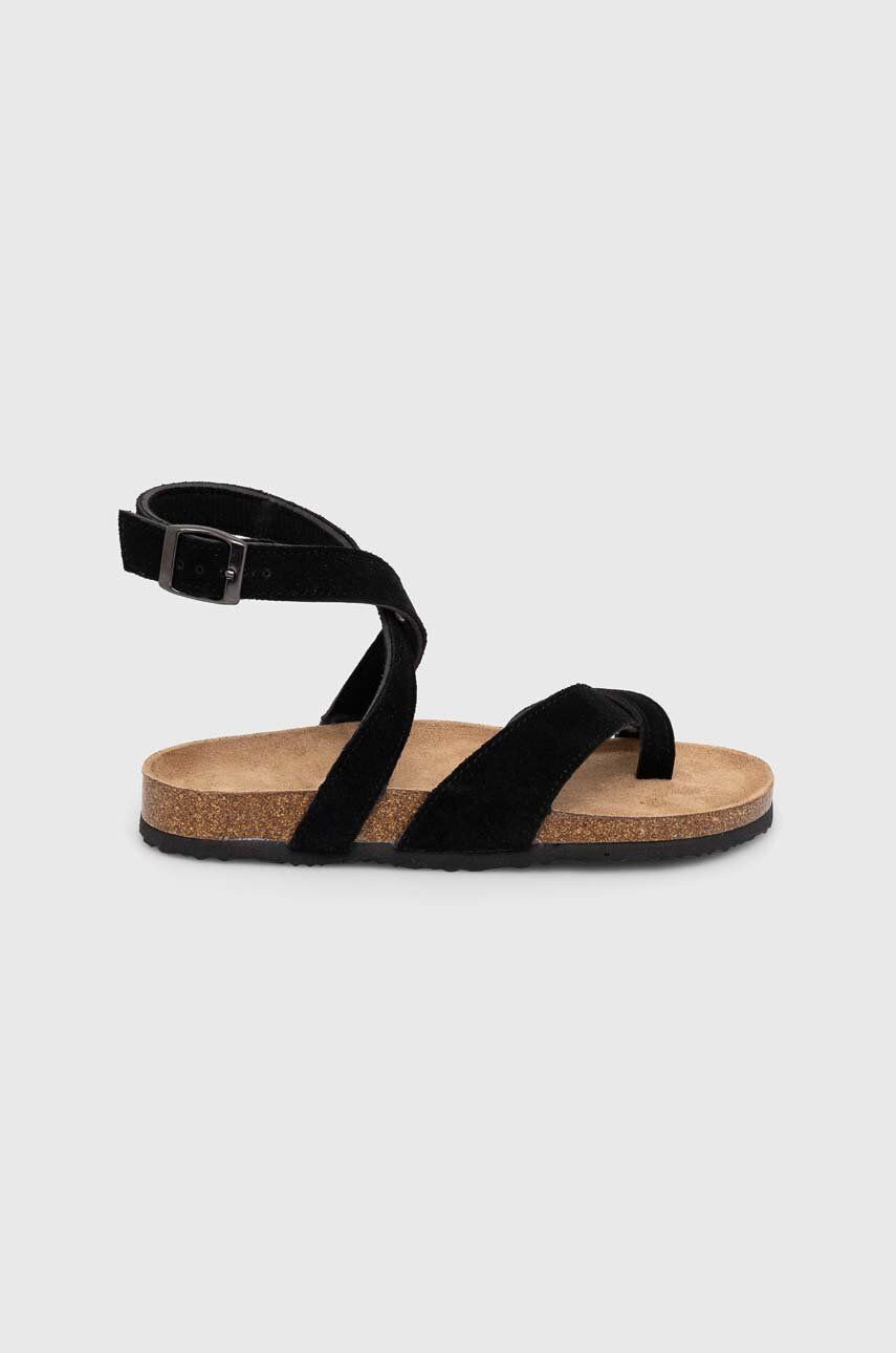 Answear Lab sandale din piele intoarsa femei, culoarea negru Answear Lab sandale din piele intoarsa femei, culoarea negru