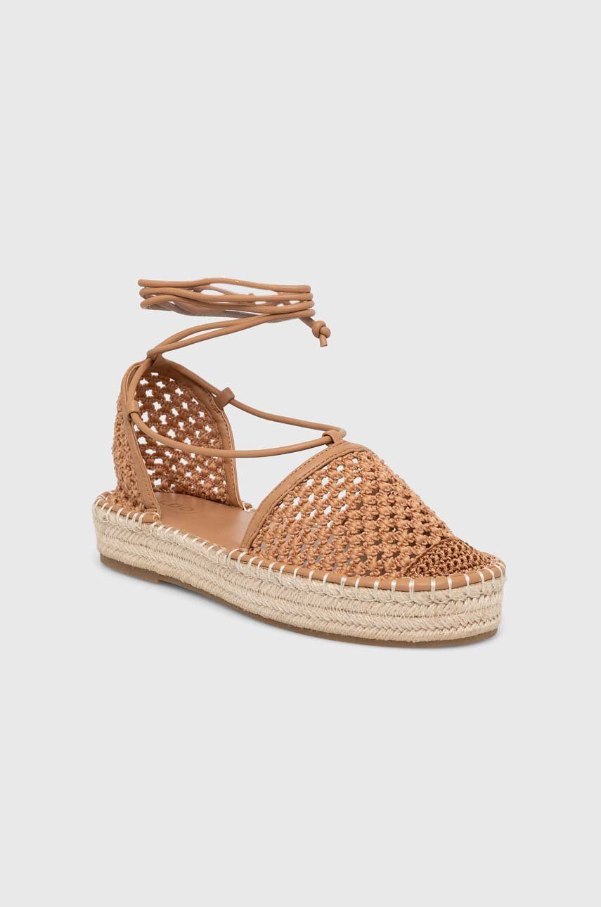 Aldo espadrile Picot culoarea maro, cu platforma, 13741689.Picot Aldo espadrile Picot culoarea maro, cu platforma, 13741689.Picot