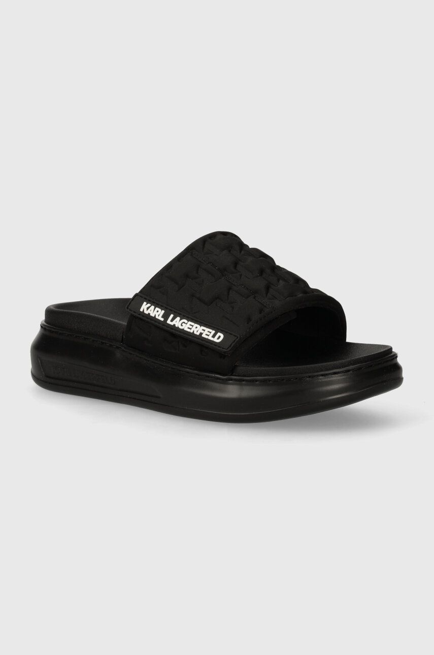 Karl Lagerfeld papuci KAPRI femei, culoarea negru, cu platforma, KL62503 Karl Lagerfeld papuci KAPRI femei, culoarea negru, cu platforma, KL62503