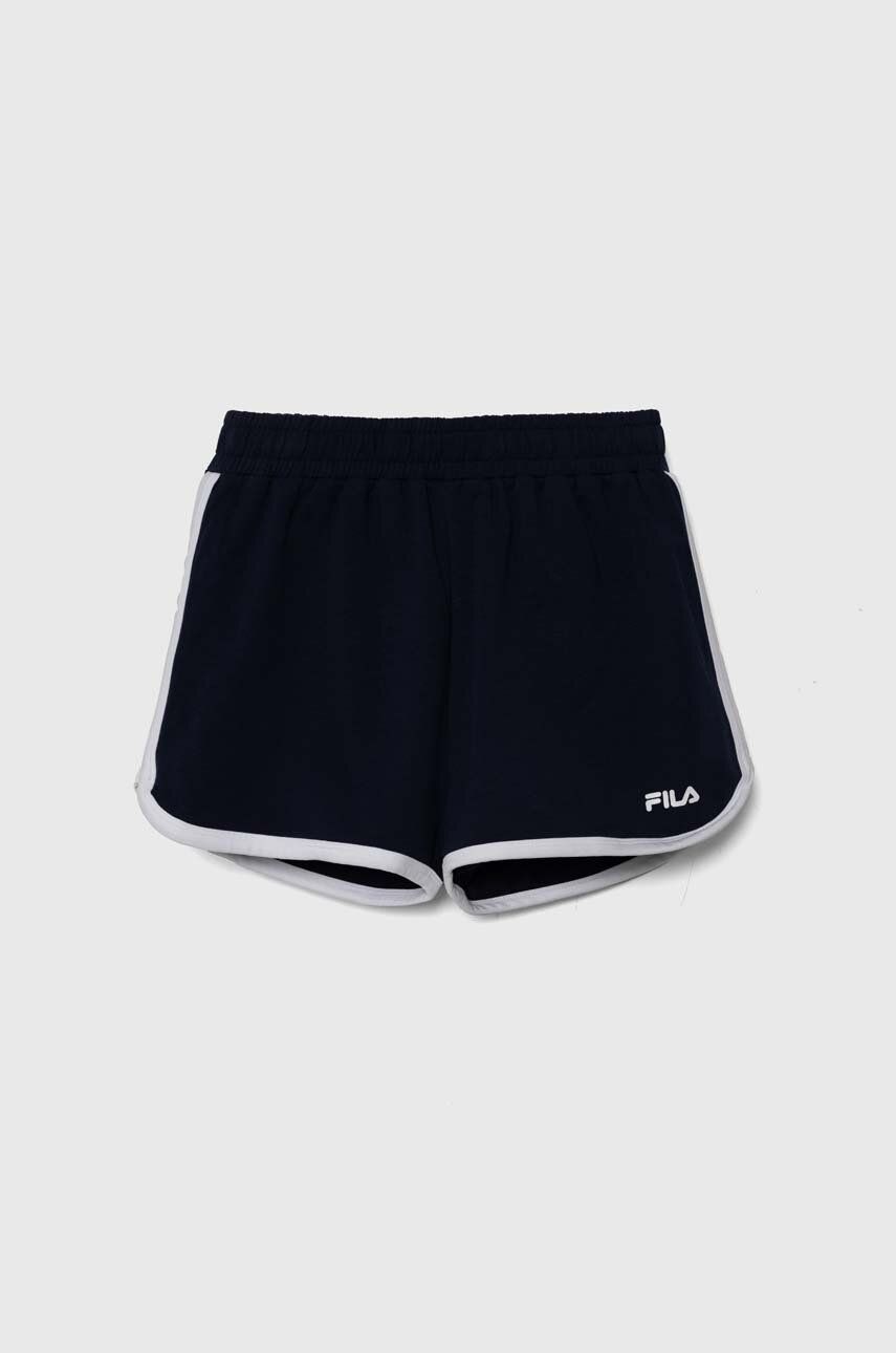Fila pantaloni scurti copii LEESE culoarea albastru marin, cu imprimeu, talie reglabila Fila pantaloni scurti copii LEESE culoarea albastru marin, cu imprimeu, talie reglabila