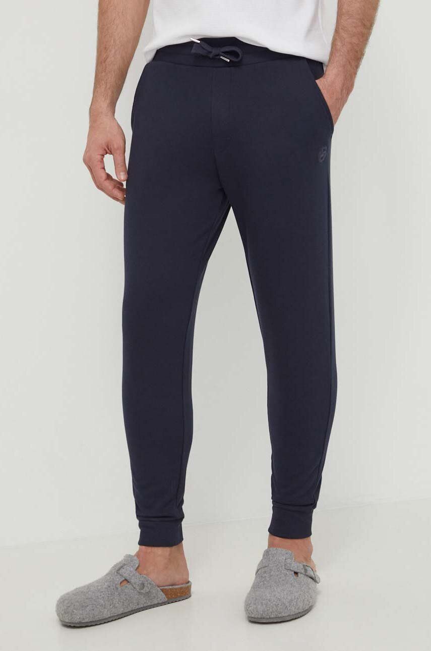 BOSS pantaloni de trening din bumbac culoarea bleumarin, uni 50515175 BOSS pantaloni de trening din bumbac culoarea bleumarin, uni 50515175
